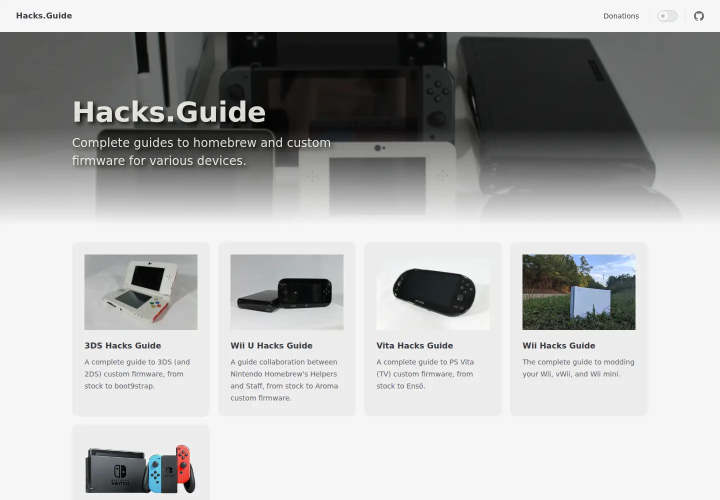Screenshot of hacks.guide