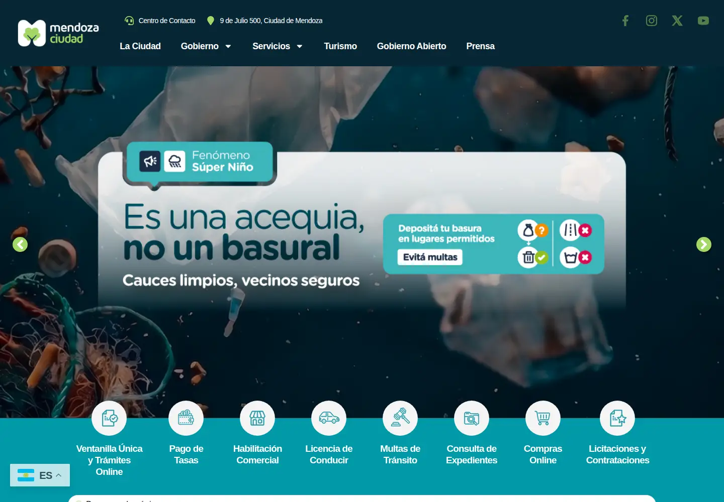 Screenshot of ciudaddemendoza.gob.ar
