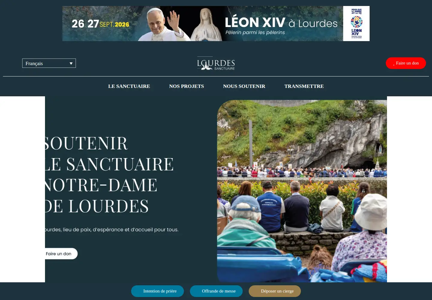 Screenshot of lourdes-france.org
