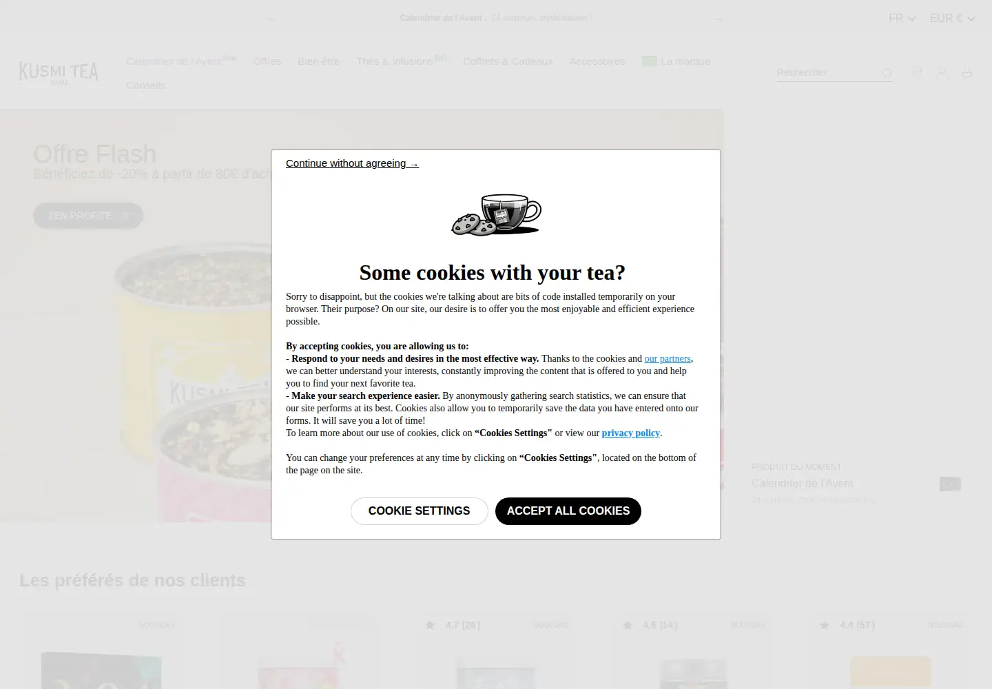 Screenshot of kusmitea.com