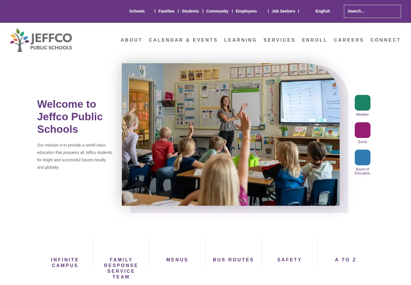 Screenshot of jeffcopublicschools.org