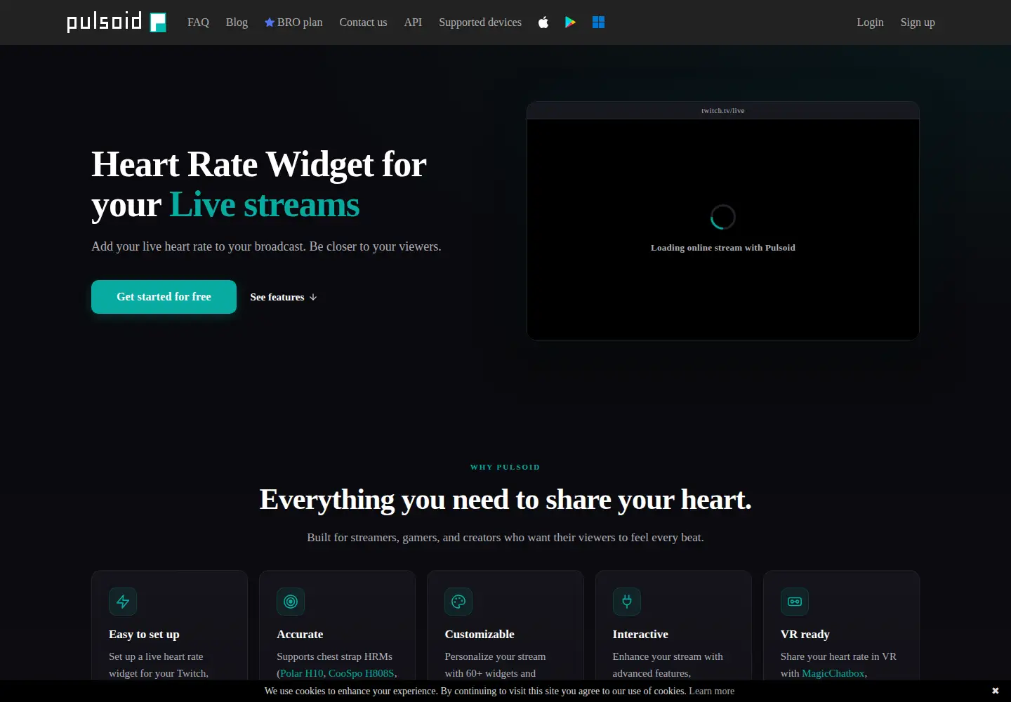 Screenshot of pulsoid.net