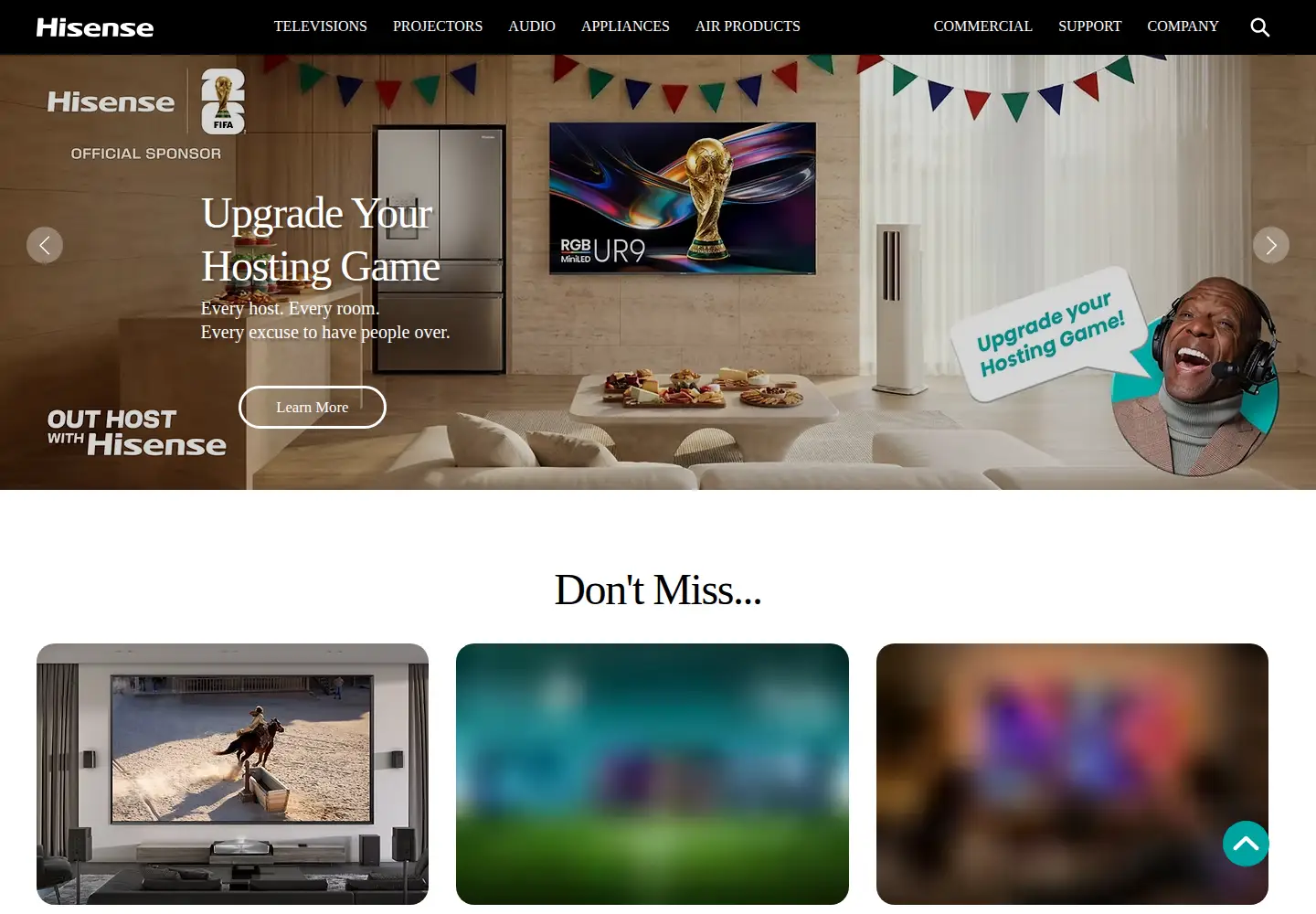 Screenshot of hisense-usa.com