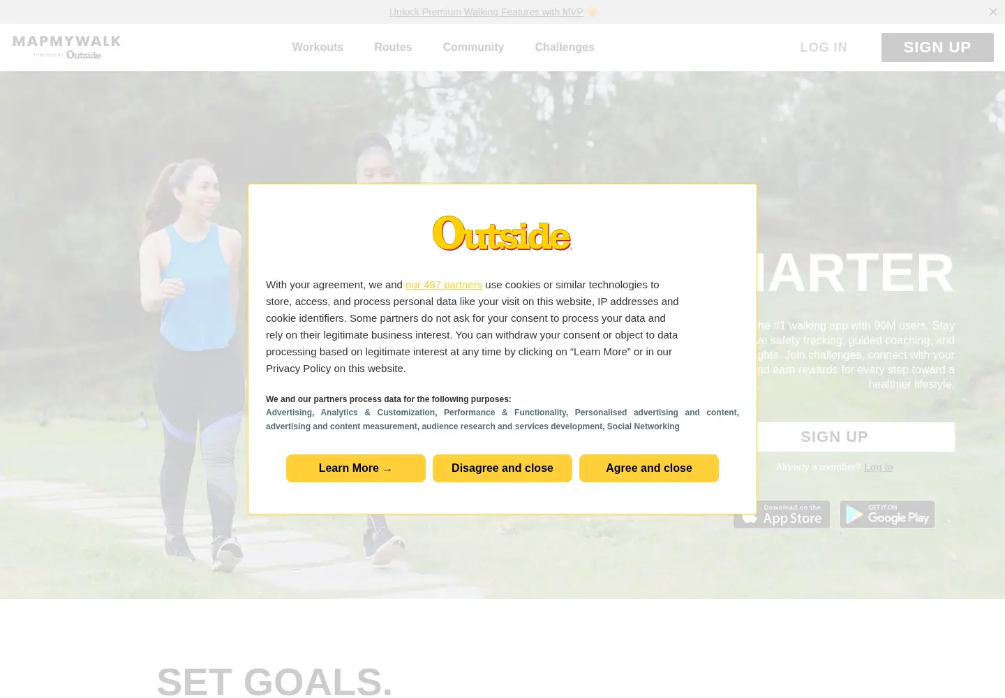 Screenshot of mapmywalk.com
