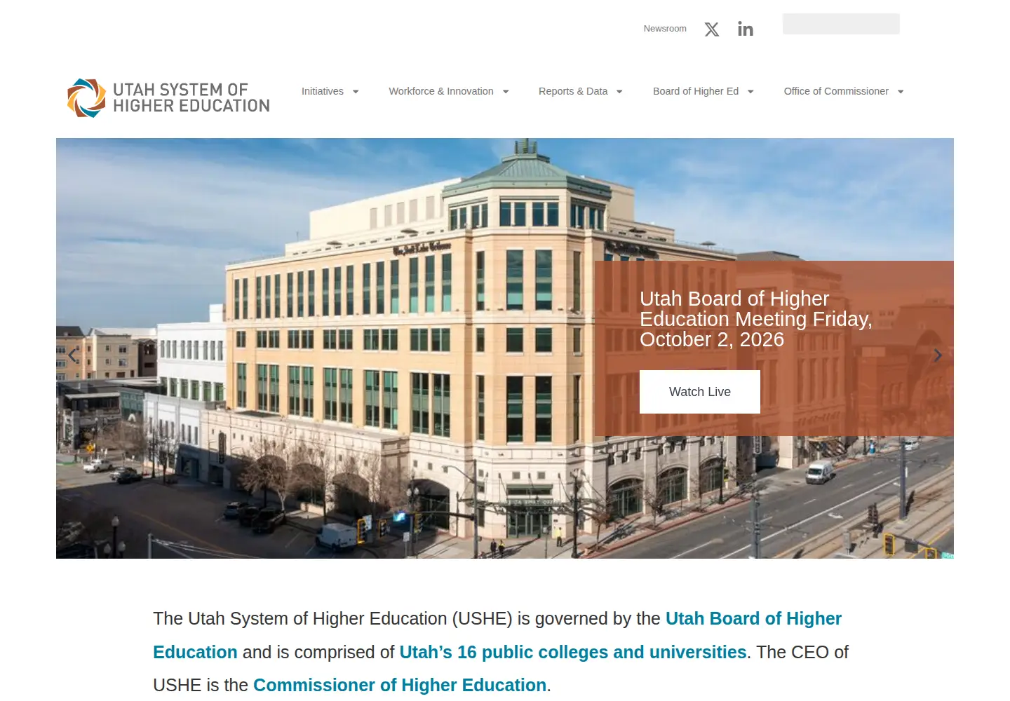 Screenshot of ushe.edu