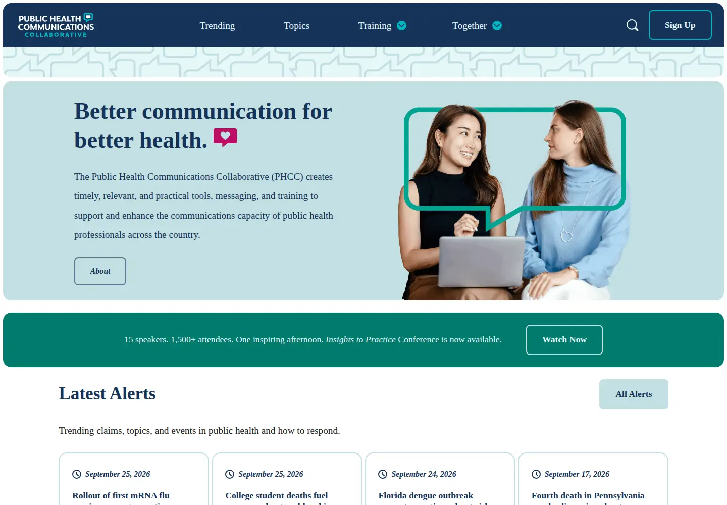 Screenshot of publichealthcollaborative.org