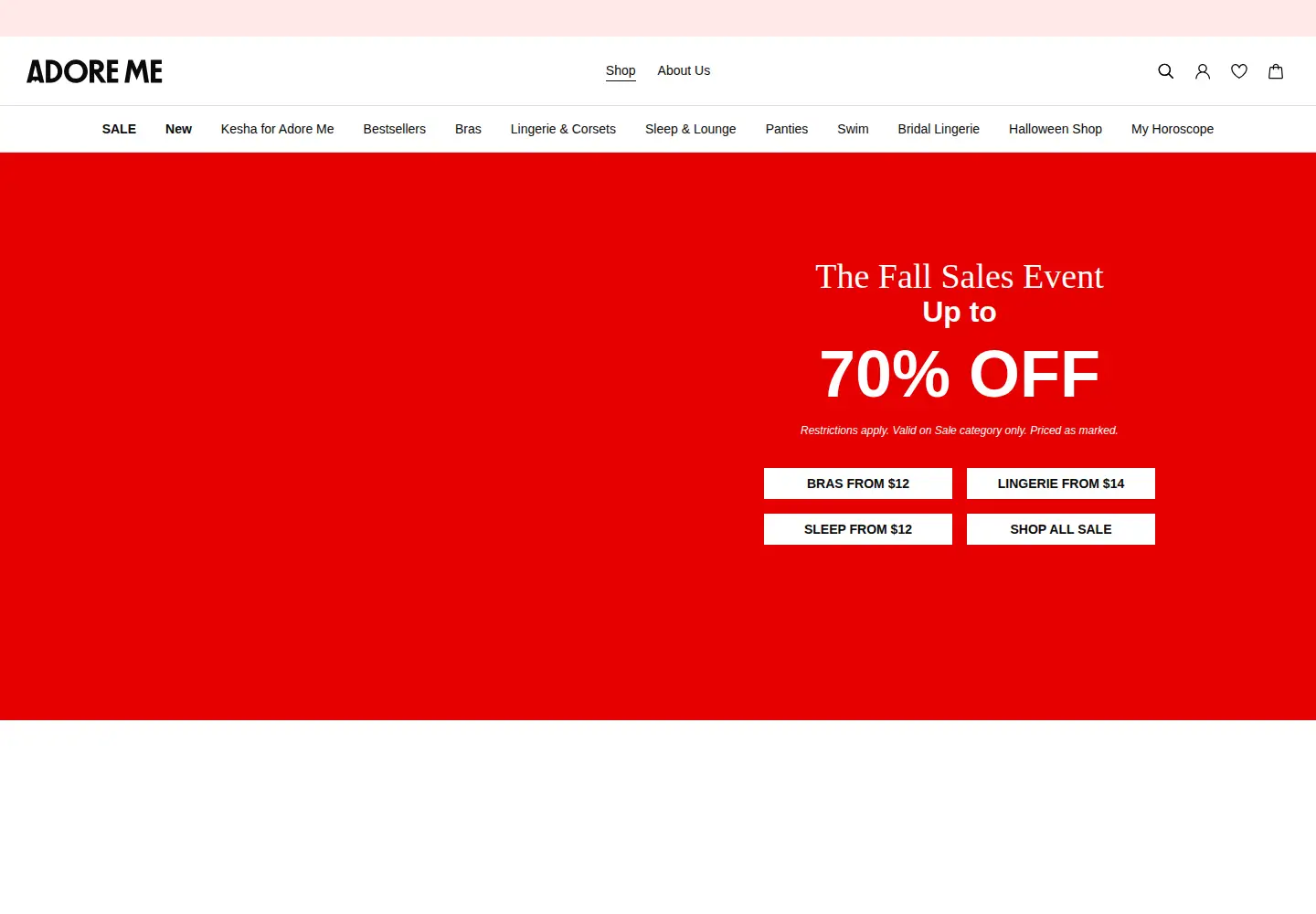 Screenshot of adoreme.com