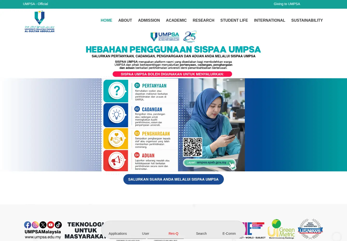Screenshot of ump.edu.my