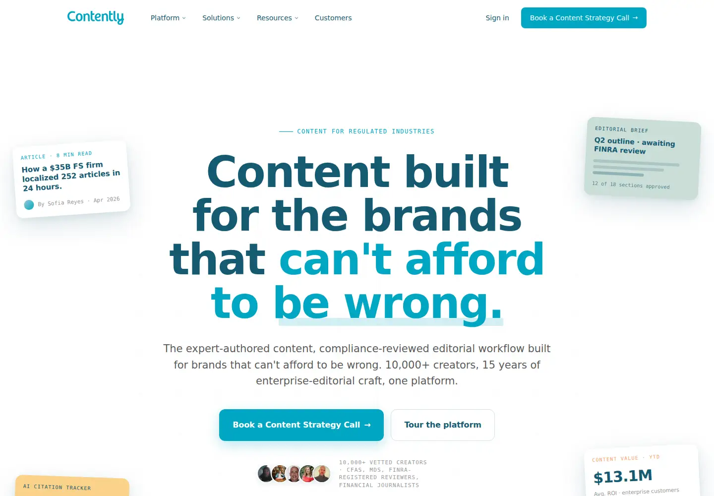 Screenshot of contently.com