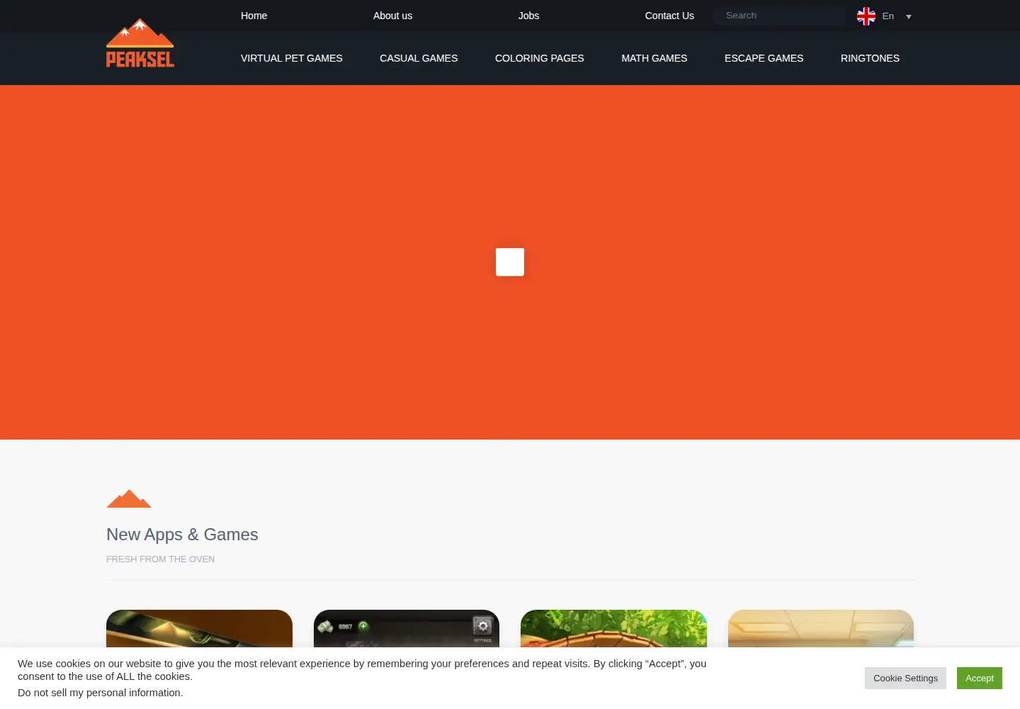 Captured homepage of peaksel.com in the current scan
