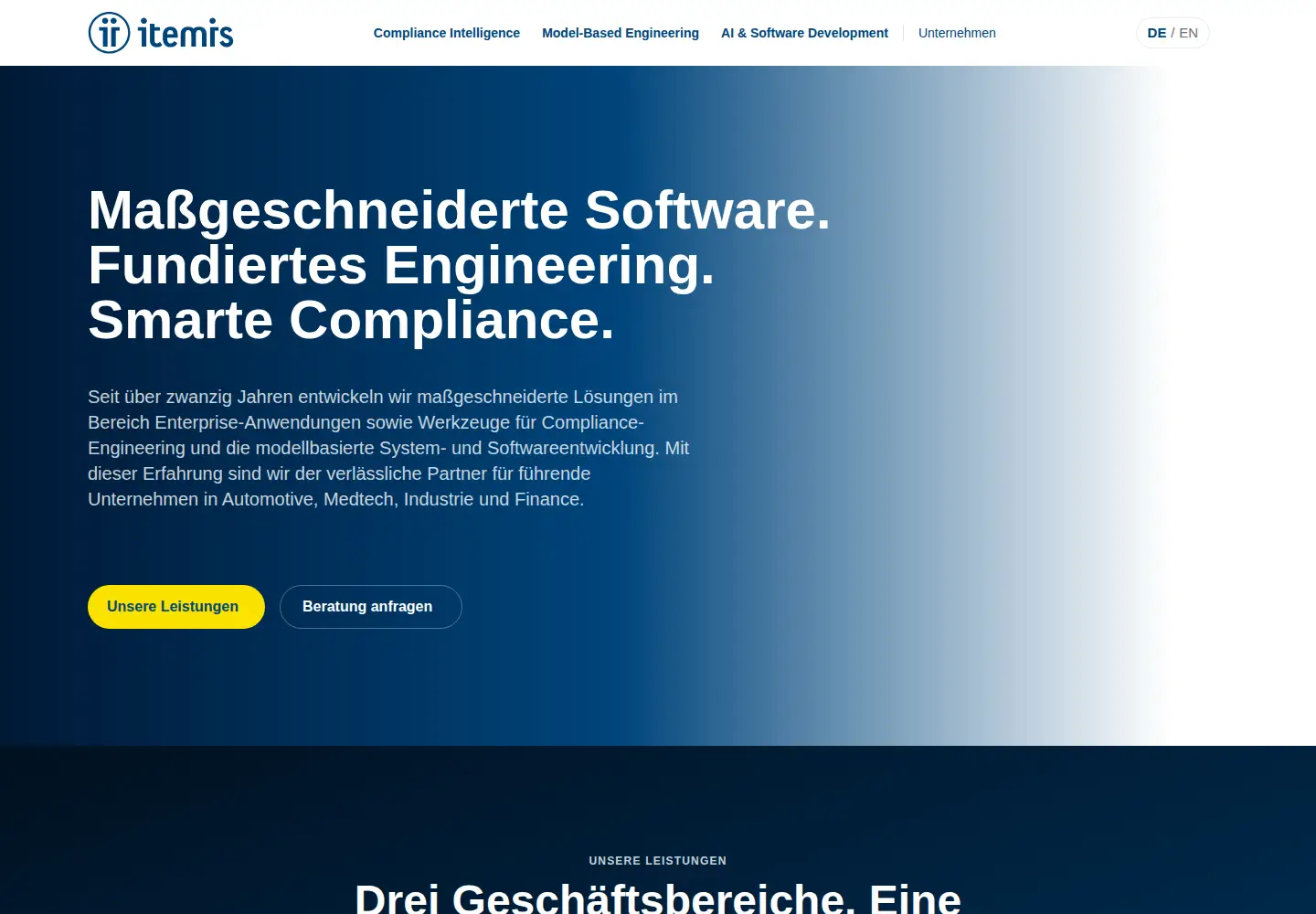 Screenshot of itemis.com