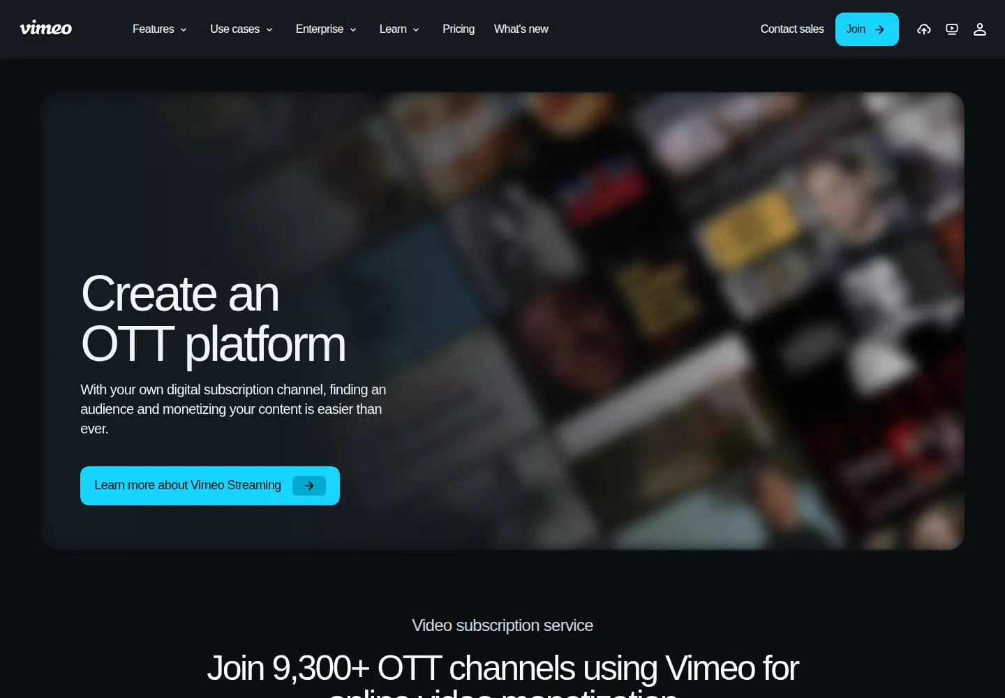 Screenshot of vhx.tv