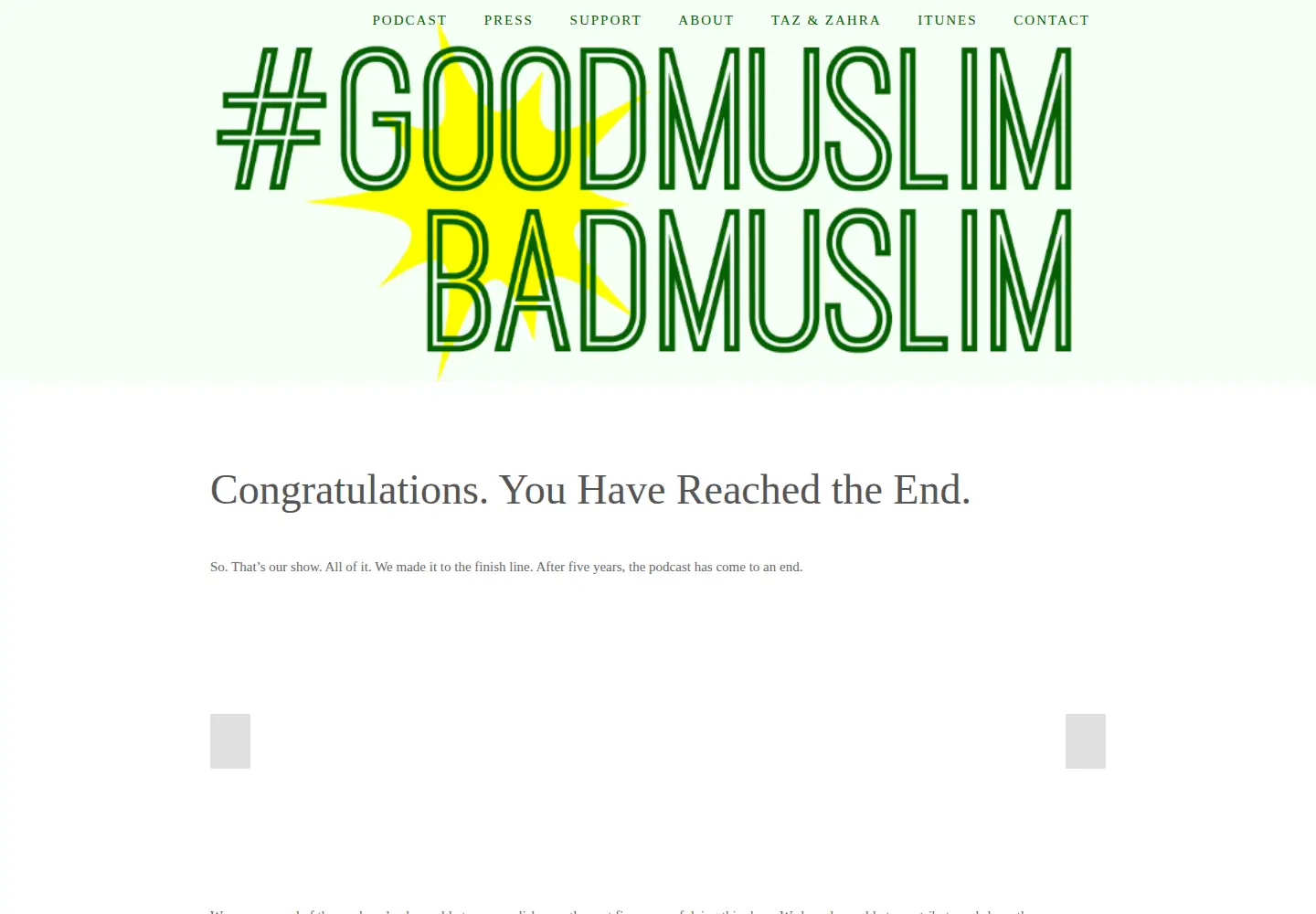 Captured homepage of goodmuslimbadmuslim.com in the current scan