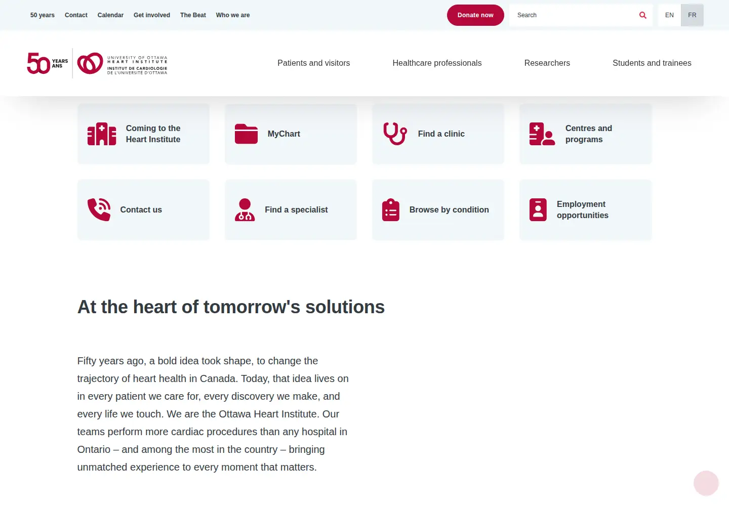 Screenshot of ottawaheart.ca
