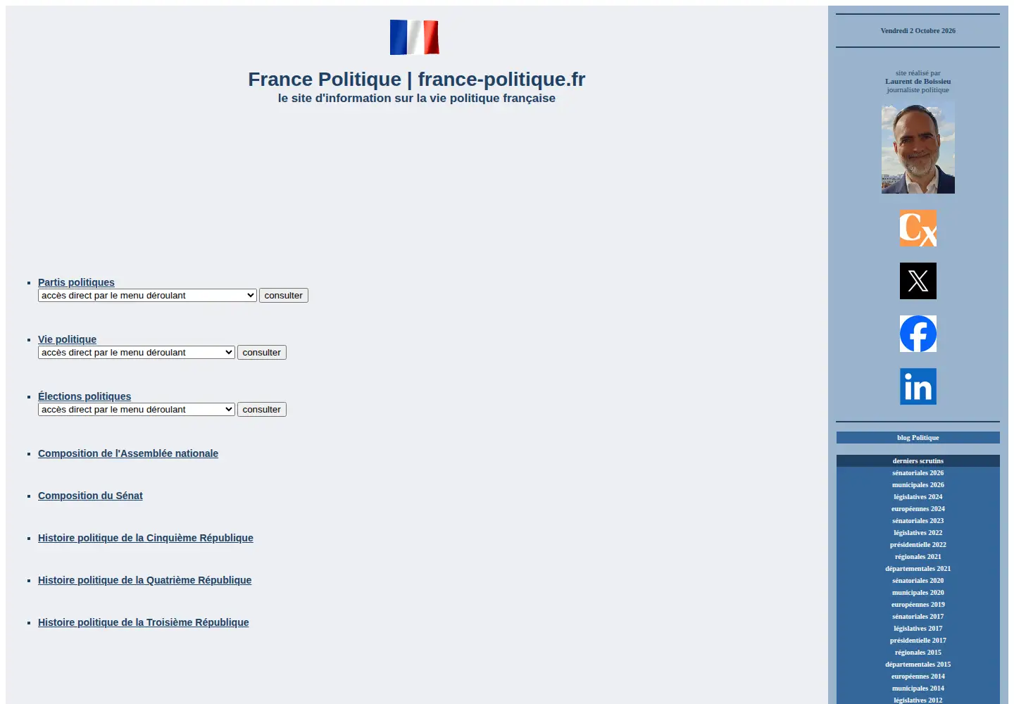 Screenshot of france-politique.fr