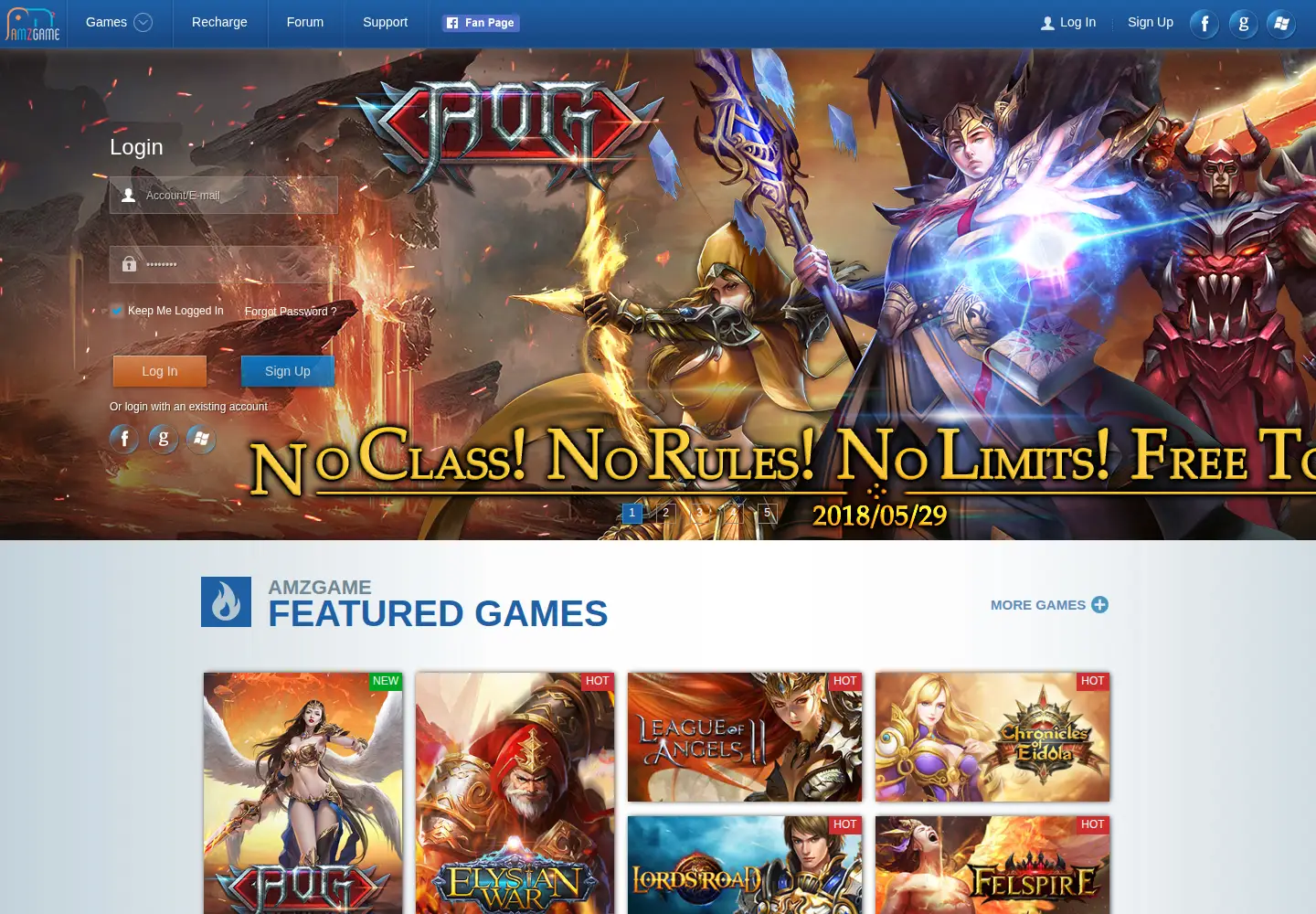 Screenshot of amzgame.com
