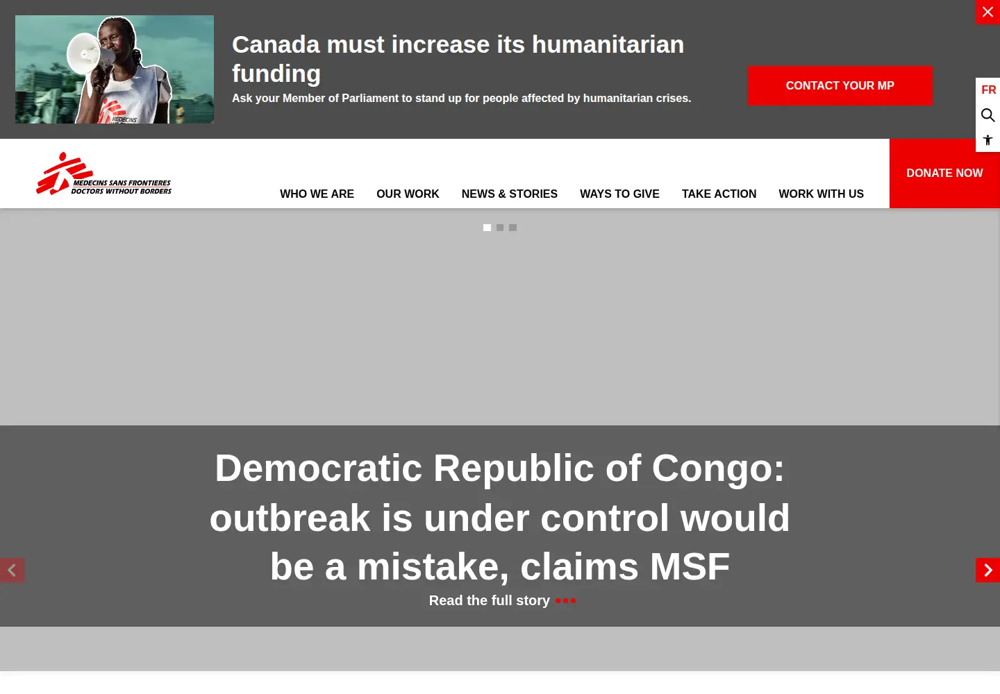 Screenshot of msf.ca