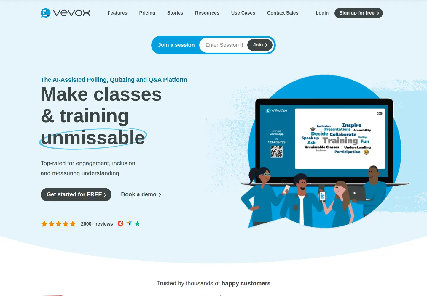 Screenshot of vevox.com