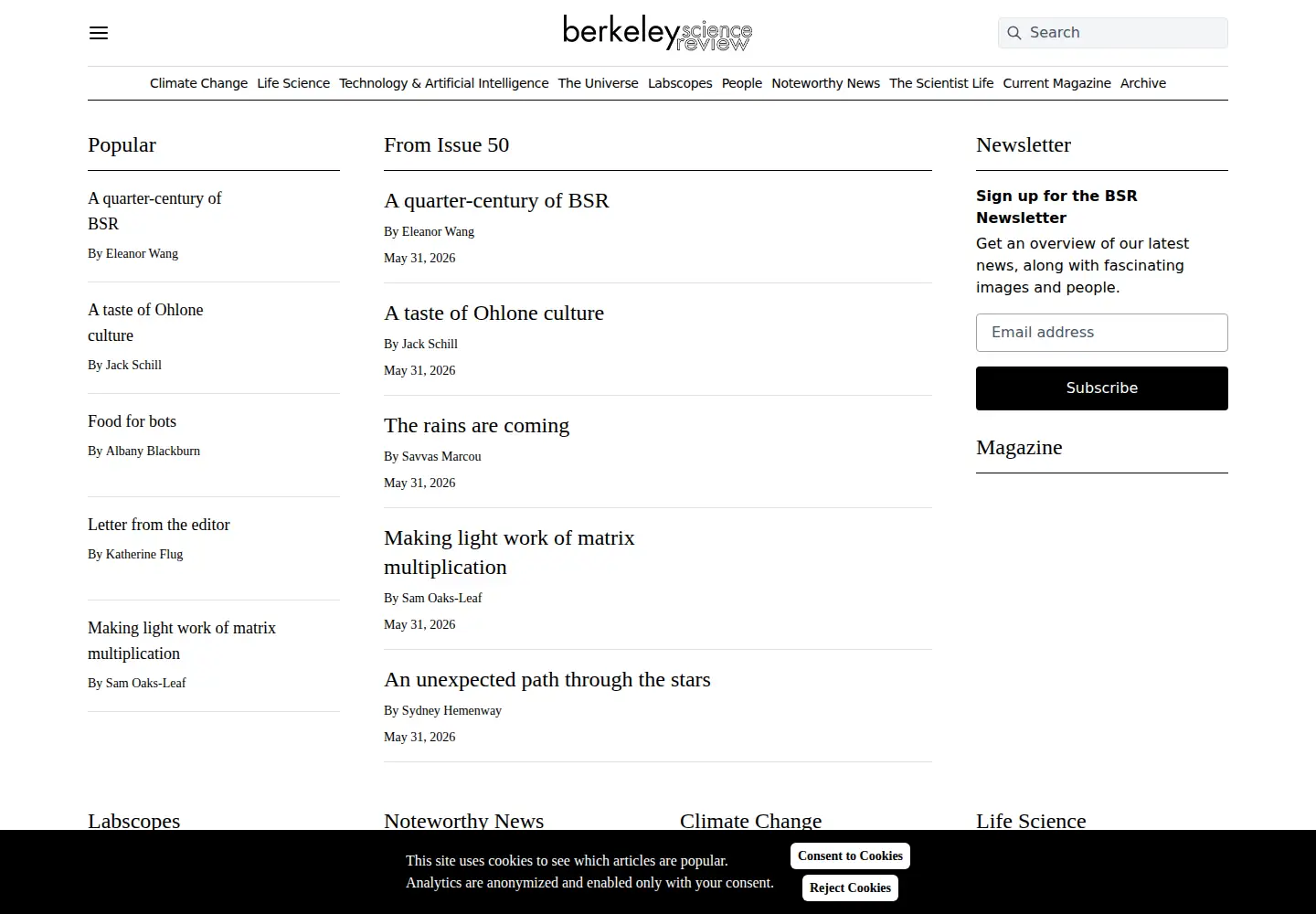 Screenshot of berkeleysciencereview.com