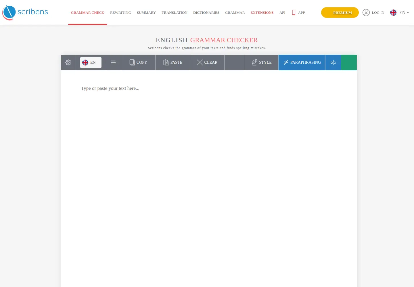 Screenshot of scribens.com