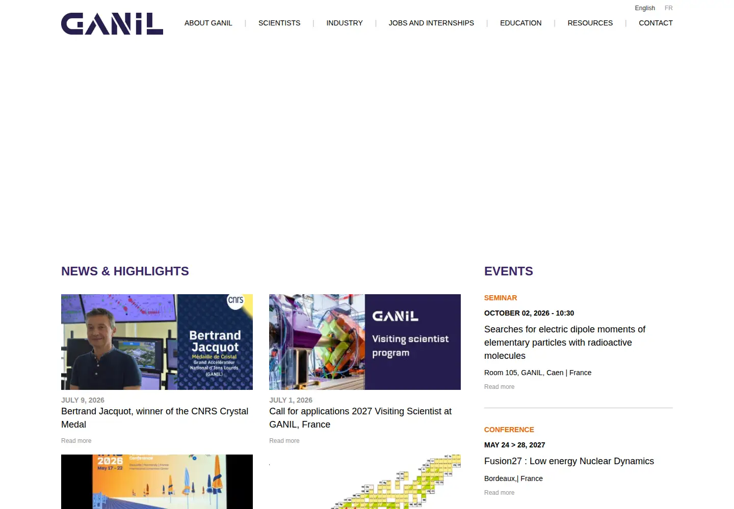 Screenshot of ganil-spiral2.eu