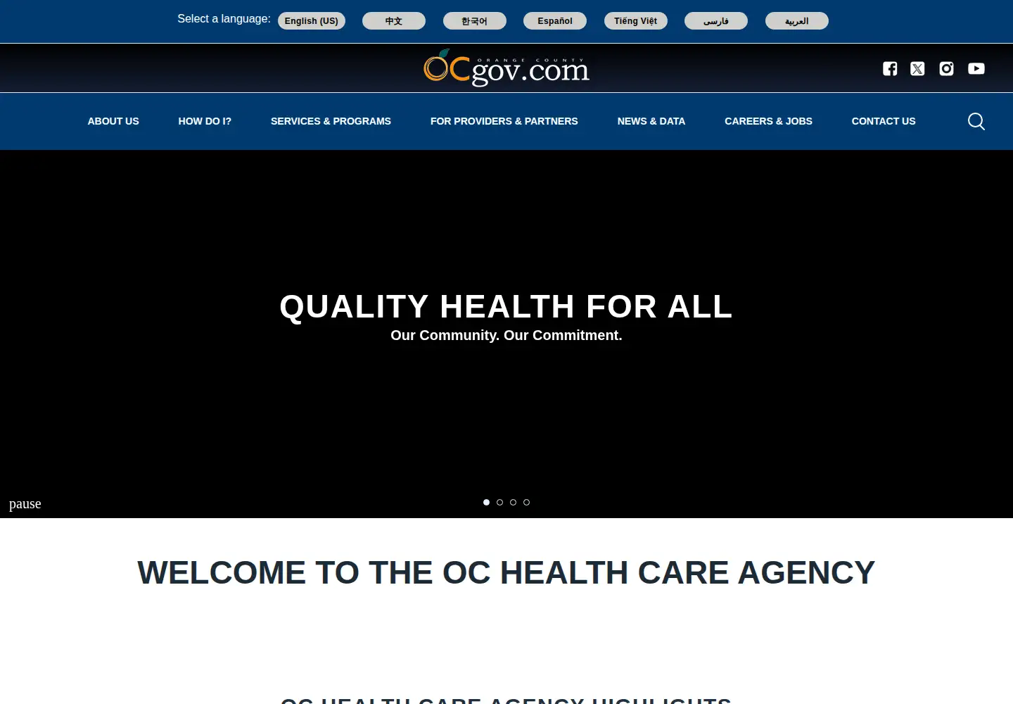 Screenshot of ochealthinfo.com