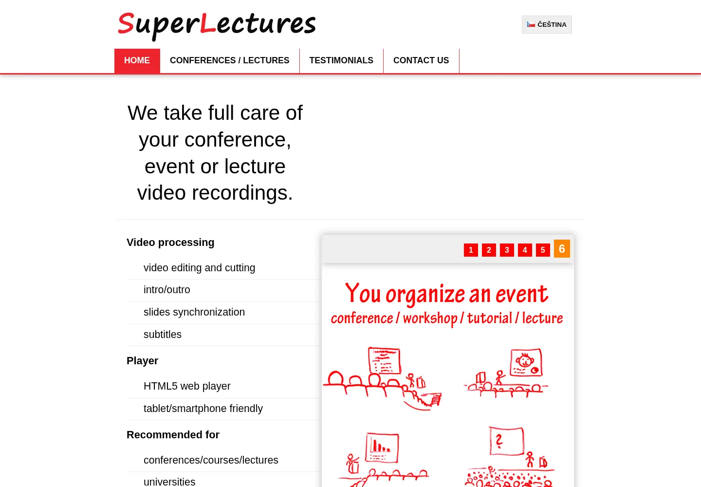 Screenshot of superlectures.com