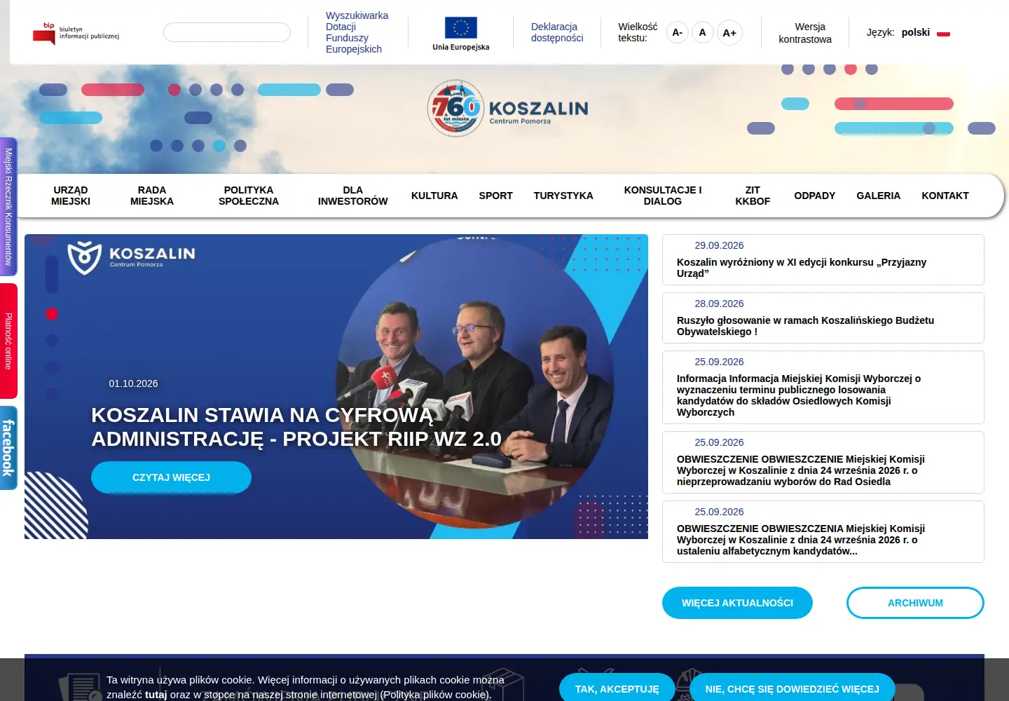 Screenshot of koszalin.pl