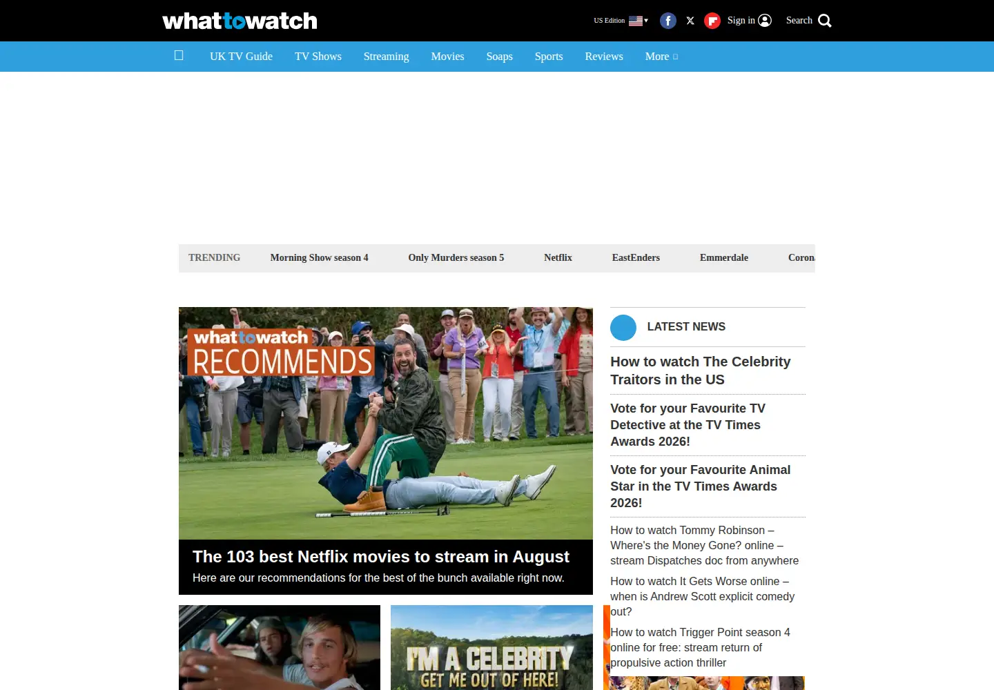 Screenshot of whattowatch.com