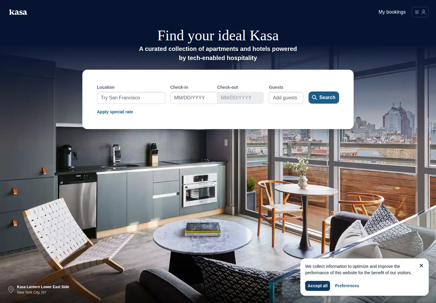 Screenshot of kasa.com