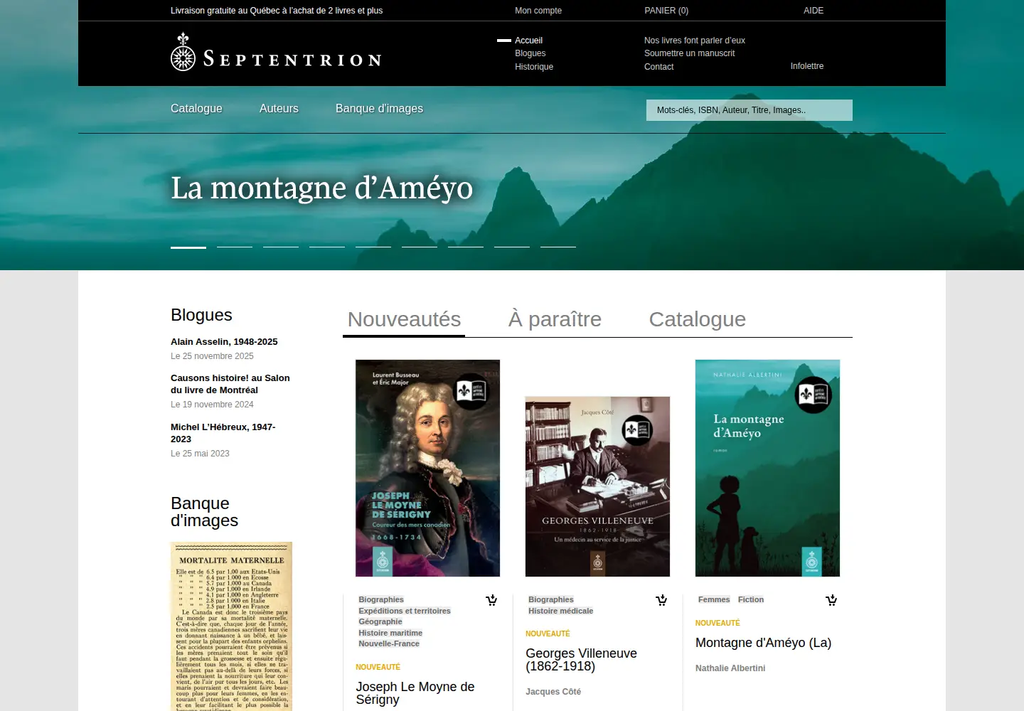 Screenshot of septentrion.qc.ca