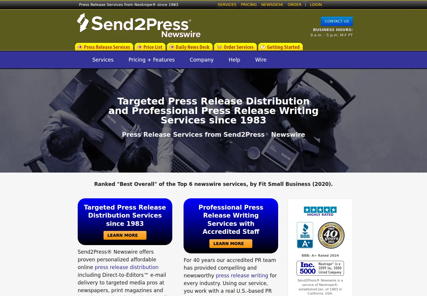 Screenshot of send2press.com