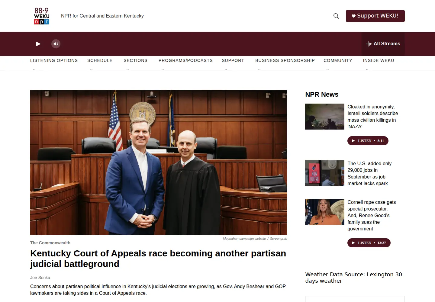 Screenshot of weku.org