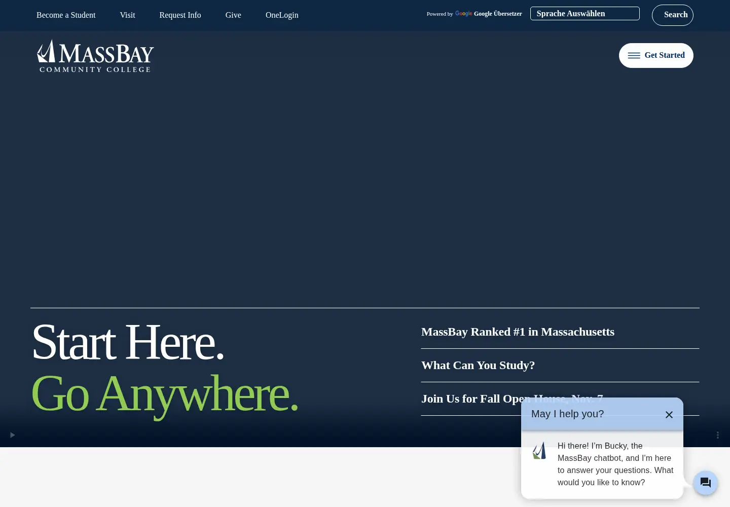 Screenshot of massbay.edu
