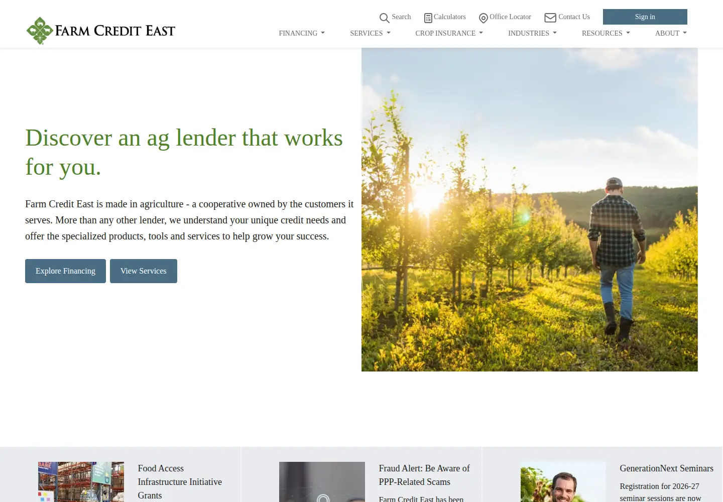 Screenshot of farmcrediteast.com