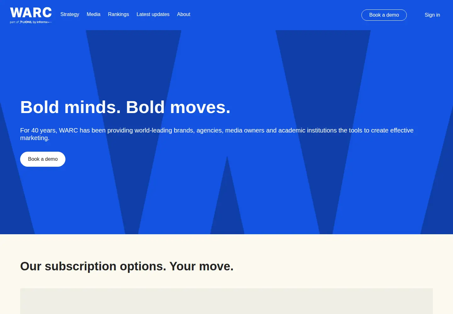 Screenshot of warc.com