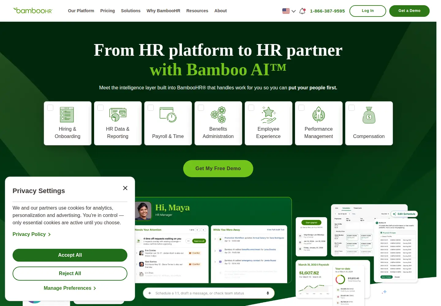 Screenshot of bamboohr.com