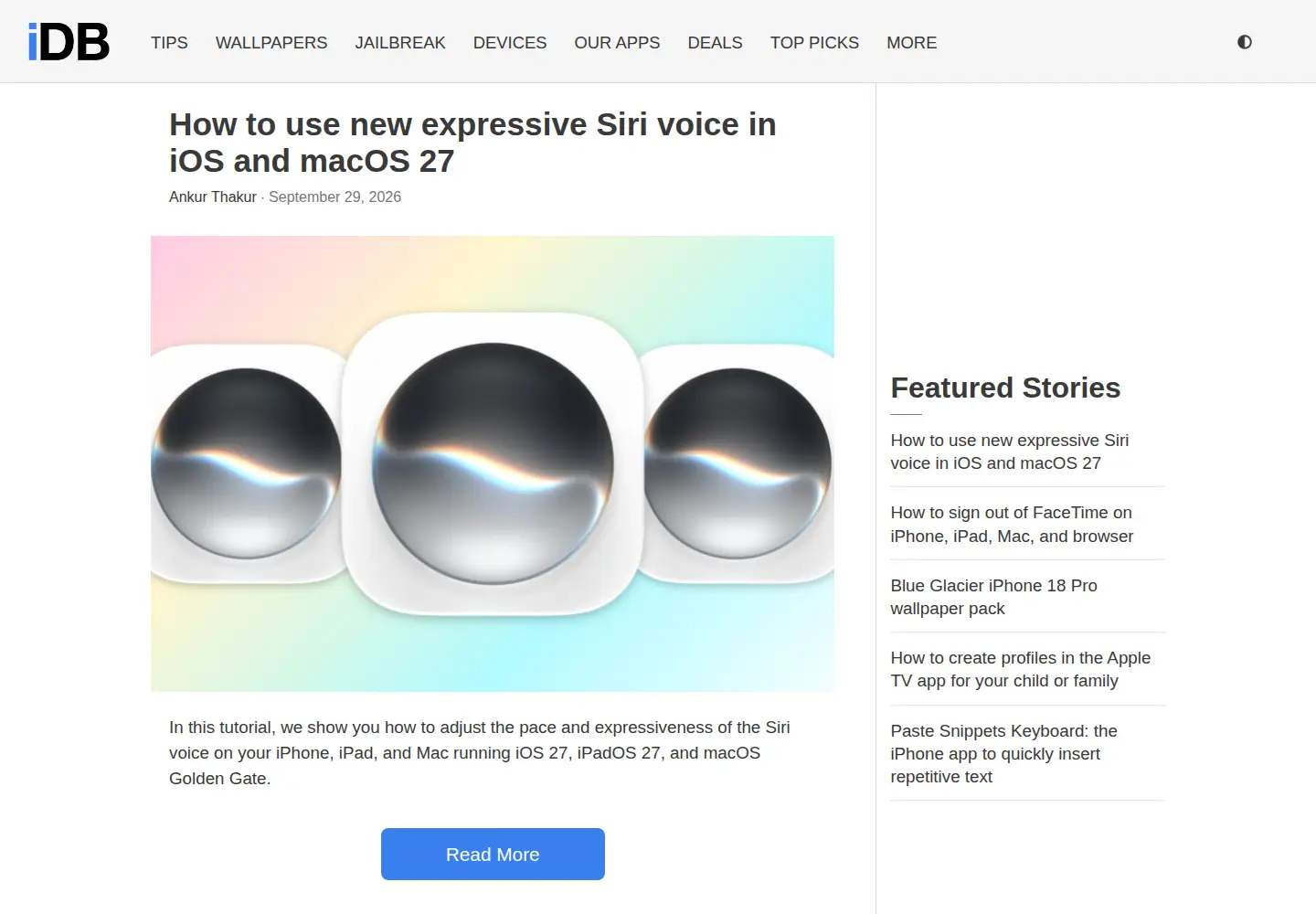 Screenshot of idownloadblog.com