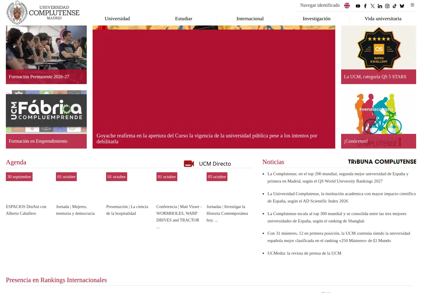 Screenshot of ucm.es