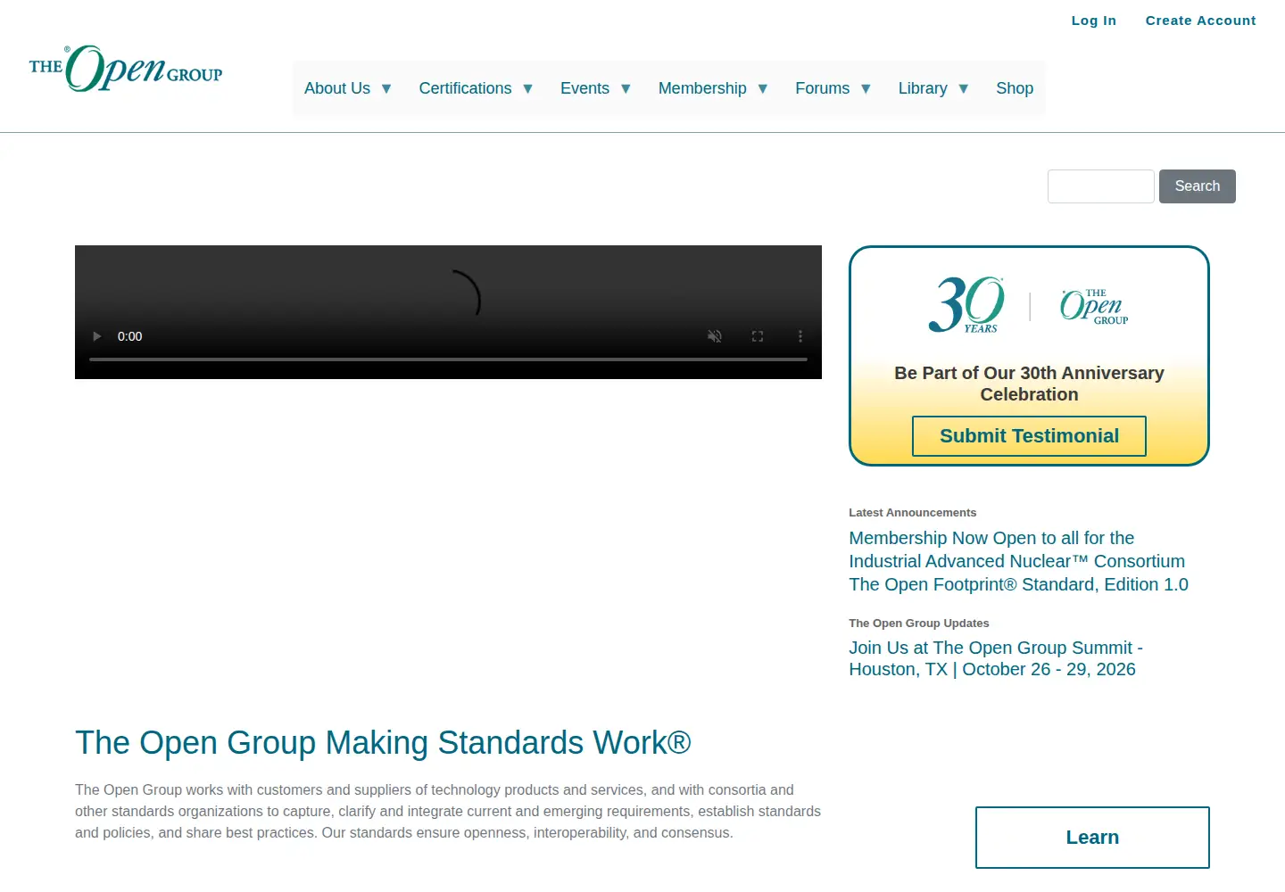 Screenshot of opengroup.org