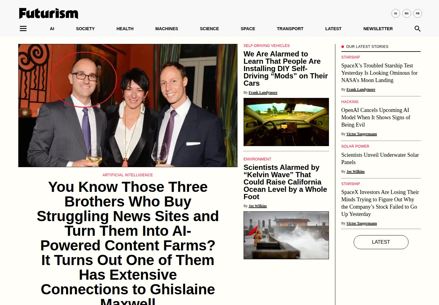 Screenshot of futurism.com