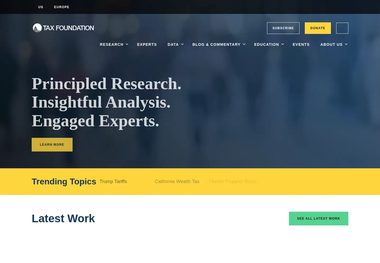 Screenshot of taxfoundation.org