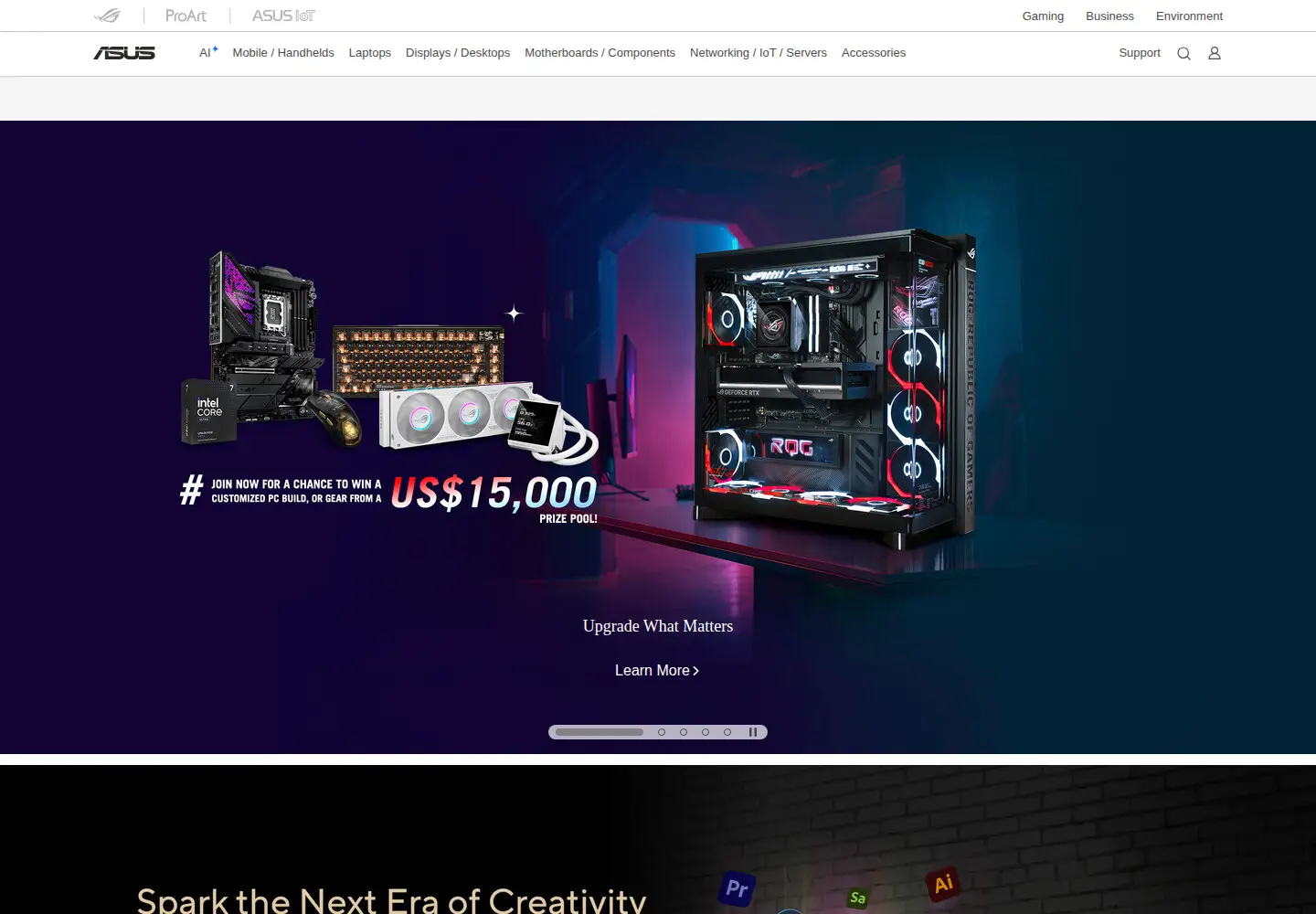Screenshot of asus.com