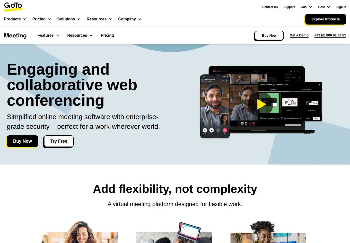 Screenshot of gotomeeting.com