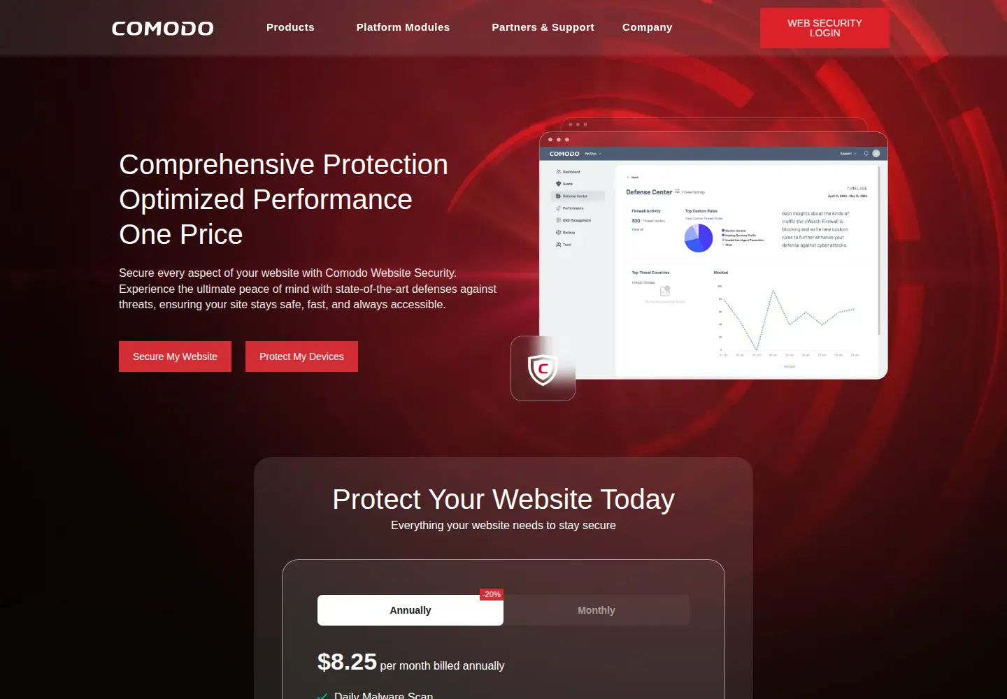 Screenshot of comodo.com