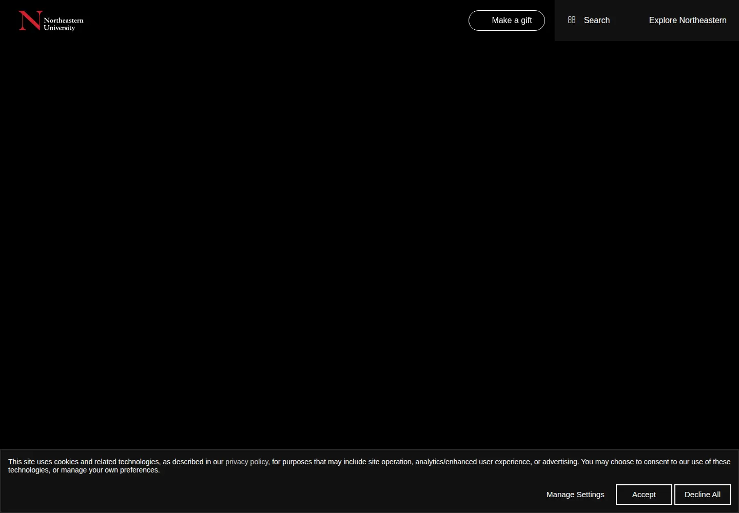 Screenshot of northeastern.edu