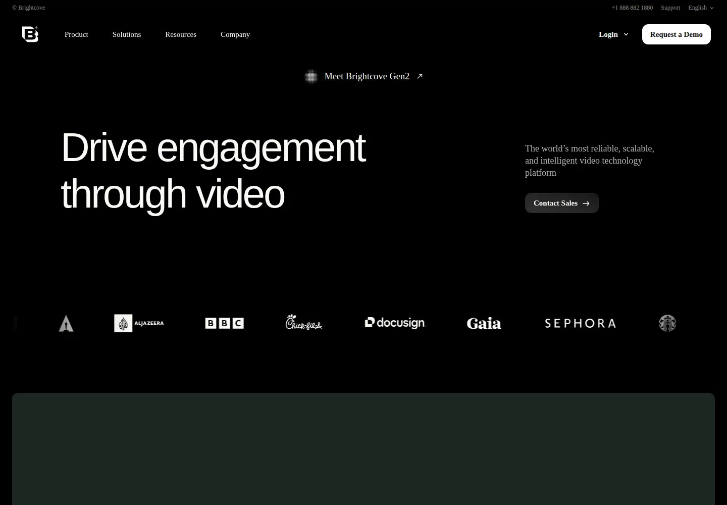 Screenshot of brightcove.com