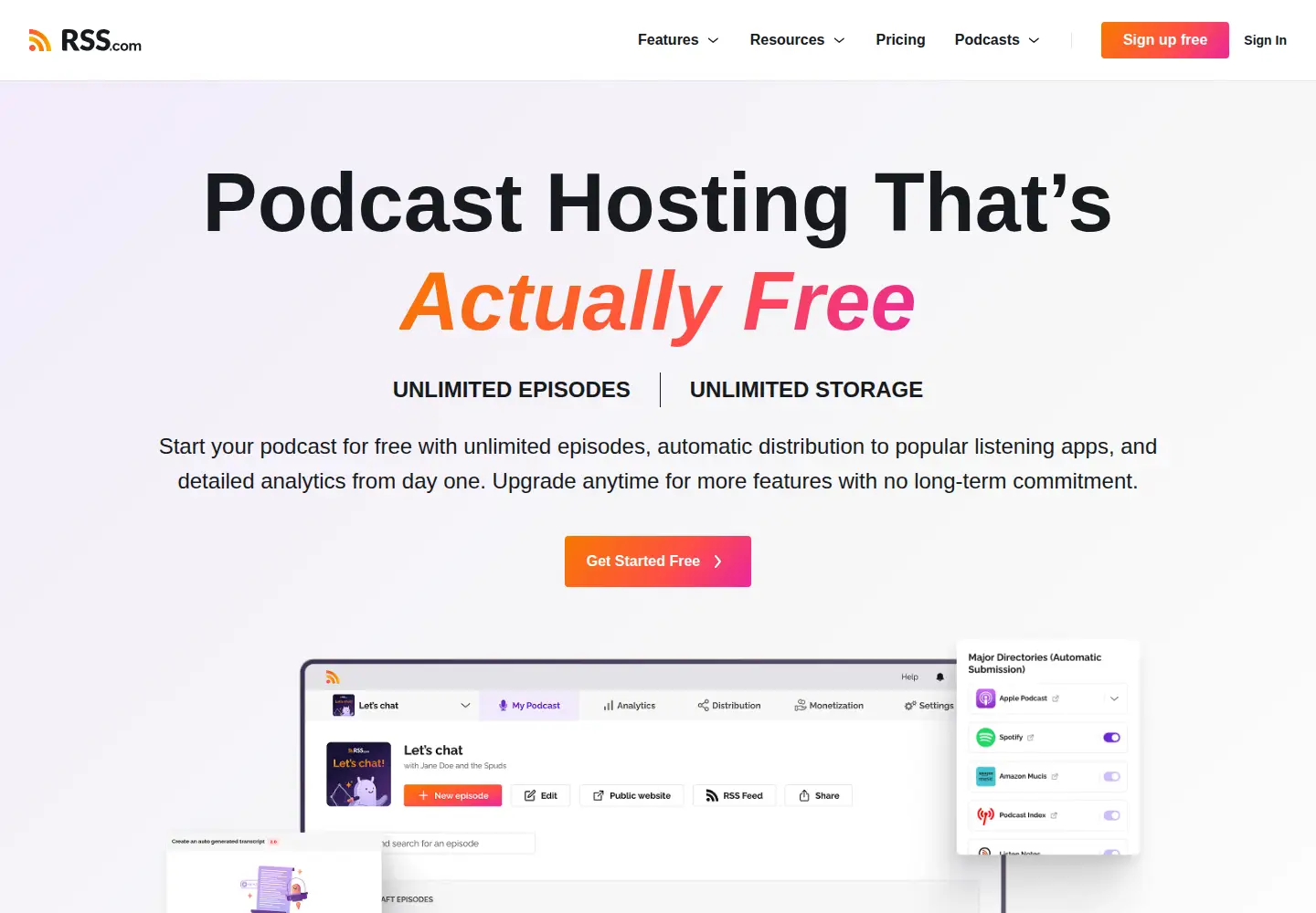 Screenshot of rss.com