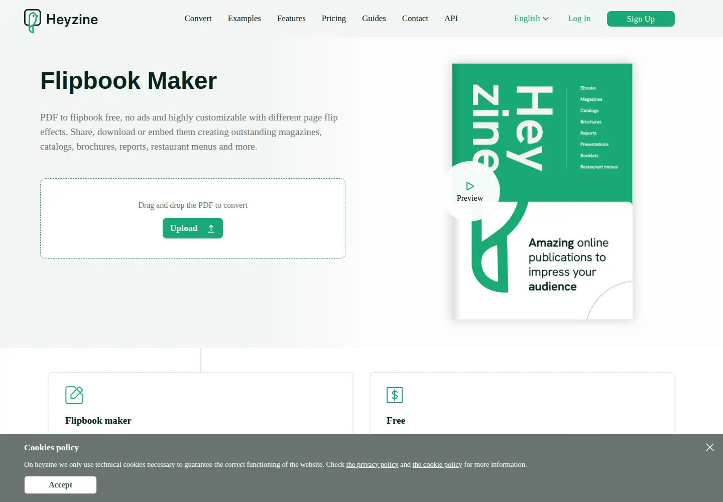 Screenshot of heyzine.com