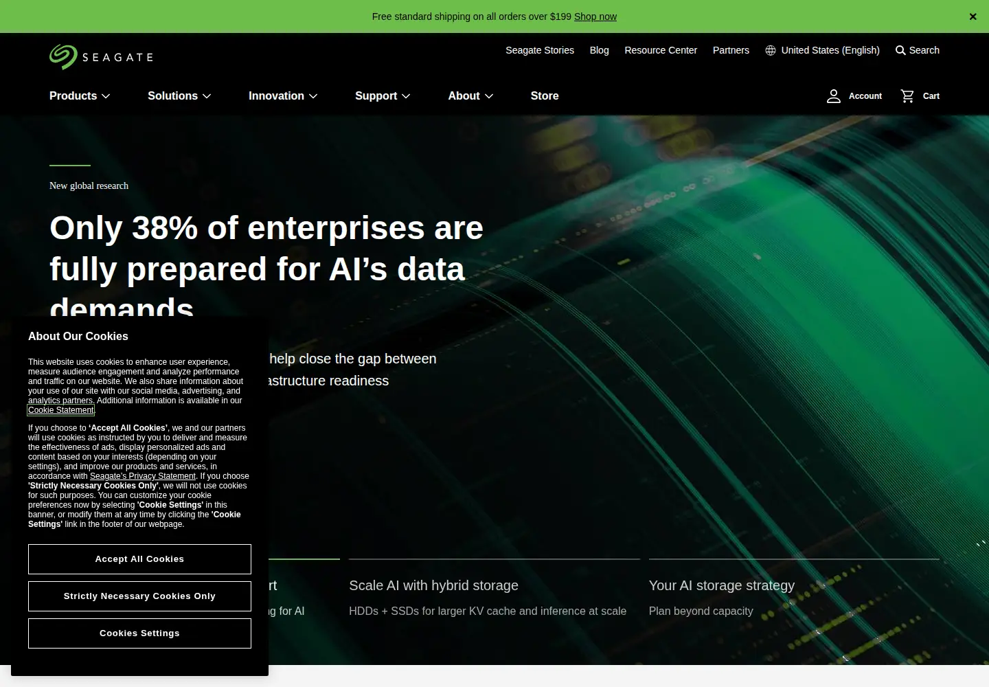 Screenshot of seagate.com
